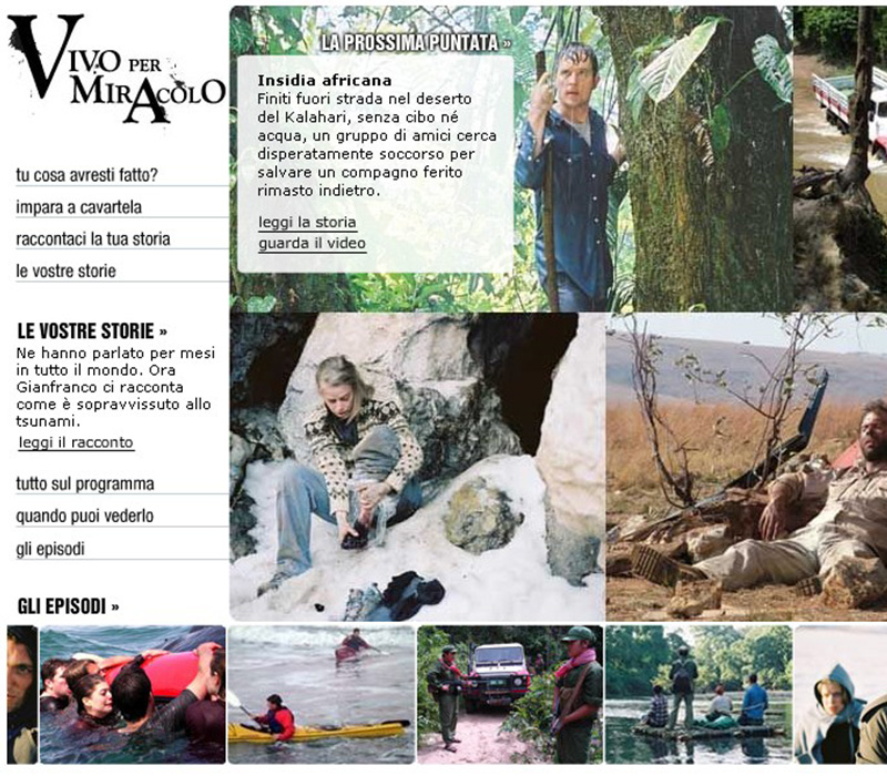 Discovery Channel - Vivo per miracolo website